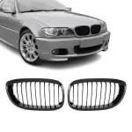 Kidney Grille set for BMW E46 coupe / convertible (03-06), glossy black
