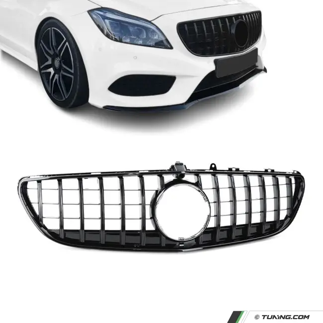 Front grille for Mercedes-Benz CLS C218 (14-18), glossy black