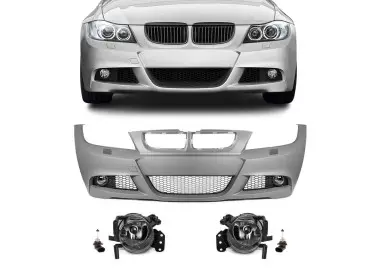 M-Pack LCI-look Front Bumper for BMW E90 / E91 PRE-LCI (05-08), with clear fog lights