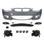 M5 look Front Bumper for BMW E60 / E61 LCI (07-10) with 18 mm PDC holes, with smoked fog lights