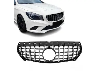 Front grille for Mercedes-Benz CLA C117 (13-19), chrome + glossy black