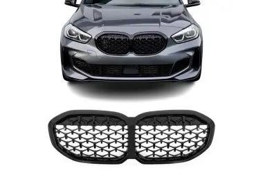 M140-style Front kidney Grille for BMW F40 (19-24), glossy black