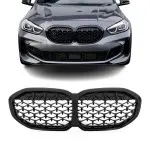 M140-style Front kidney Grille for BMW F40 (19-24), glossy black