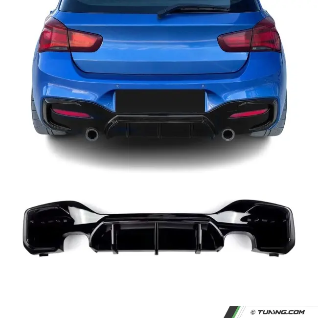 Performance Rear Bumper Diffuser for BMW F20 / F21 LCI (15-19), M135 / M140, glossy black