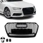 RS-style Front Grille for Audi A7 C7.5 / S7 C7.5 (14-18) facelift, glossy black