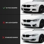 Performance Front bumper Lip for BMW F30 / F31, glossy black V2: EXTRA-STRONG VERSION