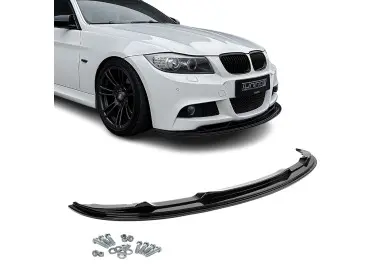 WR Front bumper Lip Spoiler for BMW E90 / E91 LCI M-Pack, glossy black, EXTRA-SRONG VERSION