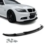 WR Front bumper Lip Spoiler for BMW E90 / E91 LCI M-Pack, glossy black, EXTRA-SRONG VERSION