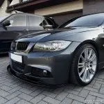 WR Front bumper Lip Spoiler for BMW E90 / E91 LCI M-Pack, glossy black, EXTRA-SRONG VERSION