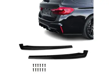WR Rear Bumper Side Flaps - Splitters, set for BMW G30, G31 / F10, F11, glossy black