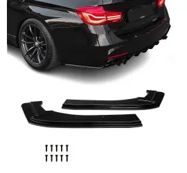 WR Rear Bumper Side Splitters - Flaps, set for BMW F30...