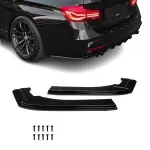WR Rear Bumper Side Splitters - Flaps, set for BMW F30 / F31 with M Pack, glossy black