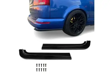 MX-style Rear Bumper side Splitters set for VW T6 / T6.1, glossy black