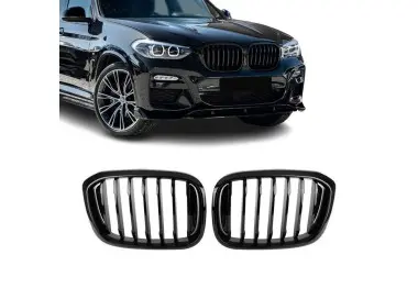 Kidney Grille set for BMW G01 X3 / G02 X4 (18-21), glossy black