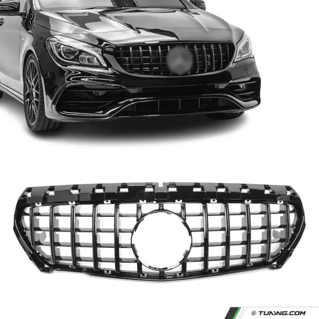 Front grille for Mercedes CLA C117 (13-19), glossy black