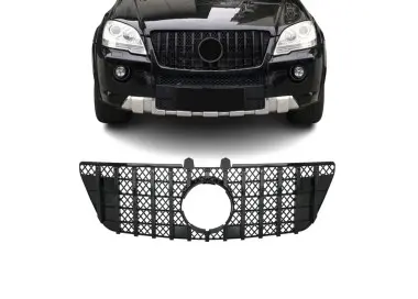 GT R Panamericana style Front Grille for Mercedes ML W164 facelift (08-11), glossy black
