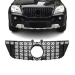 GT R Panamericana style Front Grille for Mercedes ML W164 facelift (08-11), glossy black