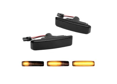 Sequential LED side indicators set for BMW E39, smoked