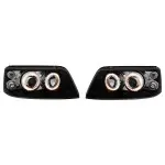 Headlights with Angel Eyes rings for VW T5 (03-09), black