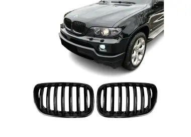 Kidney Grille set for BMW X5 E53 facelift (04-06), glossy black