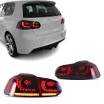 R20 style LED Tail Lights with Dynamic turn signals for VW Golf MK6 (08-13)