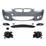 M5 look Front Bumper for BMW E60 / E61 (03-10) without PDC holes, with smoked fog lights