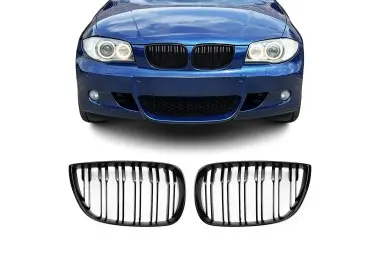 Performance kidney Grille set for BMW E81 / E87, glossy black