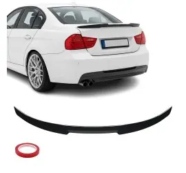 M4-style Trunk Spoiler for BMW E90 (05-11), glossy black