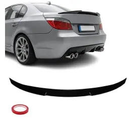 M4-style Trunk Spoiler for BMW E60, glossy black