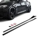 WR Side Skirt Extensions set for BMW M2 F87 (16-21), glossy black
