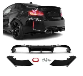 WR Rear bumper Diffuser for BMW M2 F87 (16-21), glossy...