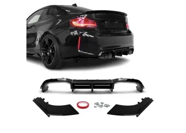 WR Rear bumper Diffuser for BMW M2 F87 (16-21), glossy black