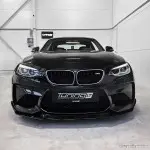 CS-style Front bumper Lip for BMW M2 F87 (16-21), glossy black - EXTRA-STRONG VERSION