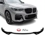 WR Front bumper Lip Spoiler for BMW X3 G01 / X4 G02 PRE-LCI (18-21), glossy black