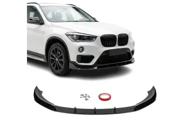 Aero Front bumper Lip for BMW X1 F48 (15-22) with standard bumper, glossy black