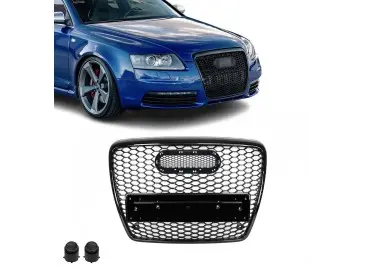 RS-style Front Grille for Audi A6 C6 / S6 C6 (04-11), glossy black