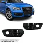 RS-style Fog Light Grille / Covers set for Audi Q5 8R pre-facelift (09-12) standard version, glossy black