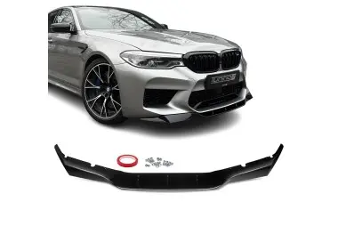 RK-style Front Bumper Lip Spoiler for genuine BMW F90 M5 PRE-LCI (18-20) bumper, glossy black