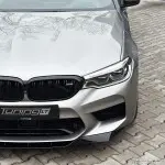 RK-style Front Bumper Lip Spoiler for genuine BMW F90 M5 PRE-LCI (18-20) bumper, glossy black
