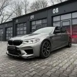 RK-style Front Bumper Lip Spoiler for genuine BMW F90 M5 PRE-LCI (18-20) bumper, glossy black