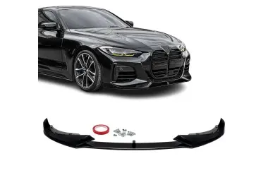 AC-style Front Bumper Lip Spoiler for BMW G22 / G23 (20-26) with M-Pack, glossy black