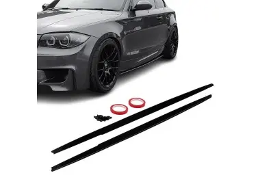 F-PERFORMANCE Side Skirt Extensions set for BMW E81, E82, E87, E88, glossy black