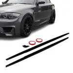 F-PERFORMANCE Side Skirt Extensions set for BMW E81, E82, E87, E88, glossy black