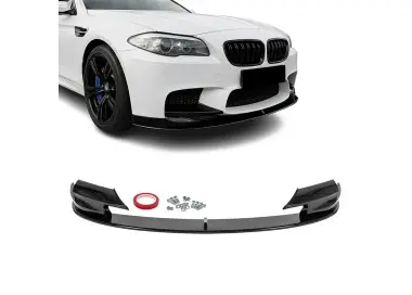 Performance Front Bumper Lip Spoiler for genuine BMW F10 M5 bumper, glossy black