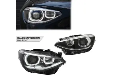 Headlights with LED Angel Eyes set for BMW F20 / F21 PRE-LCI (11-15) - LHD only