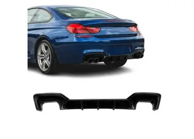 WR Rear Bumper Diffuser for BMW F06 / F12 / F13 M-Pack (with oval 2x2 exhaust), glossy black