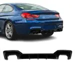 WR Rear Bumper Diffuser for BMW F06 / F12 / F13 M-Pack (with oval 2x2 exhaust), glossy black