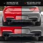 WR Rear Bumper Diffuser for BMW F06 / F12 / F13 M-Pack (with oval 2x2 exhaust), glossy black