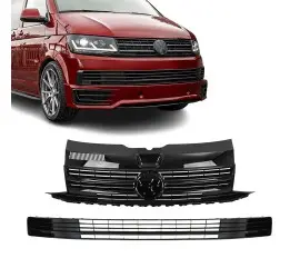 Front Upper + Lower Grille set for VW T6 (15-19),...
