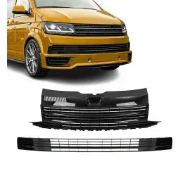 Badgeless Front Upper + Lower Grille set for VW T6...
